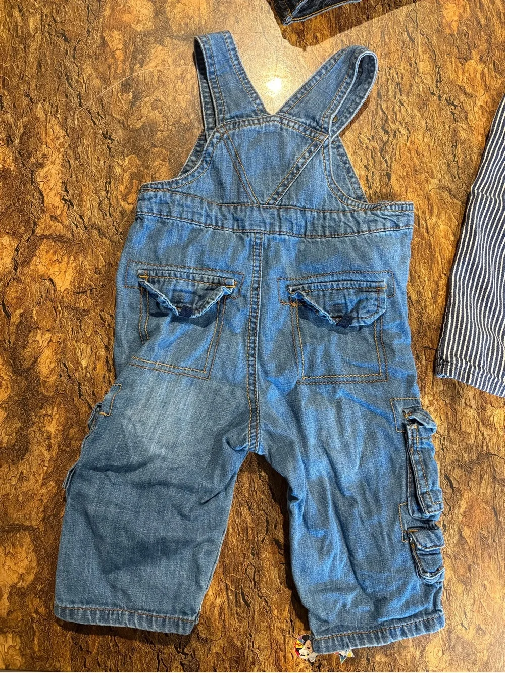 Baby denim bundle. 9M OshKosh jacket 12M Oshkosh and 12MChildrensPlace overalls.